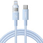 Cablu Baseus de date Display 2 (P10382703311-00), Incarcare rapida, Type-C to Lightning, Afisaj digital, 20W, 1m, bleu