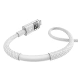 Cablu Baseus de date Display 2 (P10382703211-00), Incarcare rapida, Type-C to Lightning, Afisaj digital, 20W, 1m, alb