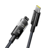 Cablu Baseus de date Display 2 (P10382703121-00), Incarcare rapida, Type-C to Lightning, Afisaj digital, 20W, 1m, negru