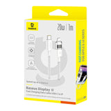 Cablu Baseus de date Display 2 (P10382703211-00), Incarcare rapida, Type-C to Lightning, Afisaj digital, 20W, 1m, alb