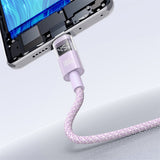 Cablu Baseus de date Display 2 (P10382701511-00), Incarcare rapida, USB to Type-C, Afisaj digital, 100W, 1m, mov