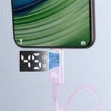 Cablu Baseus de date Display 2 (P10382701511-00), Incarcare rapida, USB to Type-C, Afisaj digital, 100W, 1m, mov