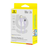 Cablu Baseus de date Display 2 (P10382701511-01), Incarcare rapida, USB to Type-C, Afisaj digital, 100W, 2m, mov