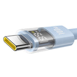 Cablu Baseus de date Display 2 (P10382701311-00), Incarcare rapida, USB to Type-C, Afisaj digital, 100W, 1m, albastru