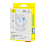 Cablu Baseus de date Display 2 (P10382701311-00), Incarcare rapida, USB to Type-C, Afisaj digital, 100W, 1m, albastru