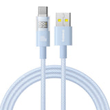 Cablu Baseus de date Display 2 (P10382701311-00), Incarcare rapida, USB to Type-C, Afisaj digital, 100W, 1m, albastru