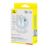 Cablu Baseus de date Display 2 (P10382701311-01), Incarcare rapida, USB to Type-C, Afisaj digital, 100W, 2m, bleu