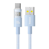 Cablu Baseus de date Display 2 (P10382701311-01), Incarcare rapida, USB to Type-C, Afisaj digital, 100W, 2m, bleu