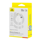 Cablu Baseus de date Display 2 (P10382701211-01), Incarcare rapida, USB to Type-C, Afisaj digital, 100W, 2m, alb