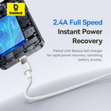 Cablu Baseus de date Display 2 (P10382700211-01), USB to Lightning, Incarcare rapida, Afisaj digital, 2.4A, 2m, alb