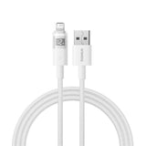 Cablu Baseus de date Display 2 (P10382700211-01), USB to Lightning, Incarcare rapida, Afisaj digital, 2.4A, 2m, alb