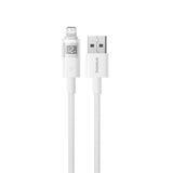 Cablu Baseus de date Display 2 (P10382700211-01), USB to Lightning, Incarcare rapida, Afisaj digital, 2.4A, 2m, alb