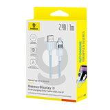 Cablu Baseus de date Display 2 (P10382700311-00), USB to Lightning, Incarcare rapida, Afisaj digital, 2.4A, 1m, bleu
