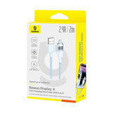 Cablu Baseus de date Display 2 (P10382700311-01), USB to Lightning, Incarcare rapida, Afisaj digital, 2.4A, 2m, albastru
