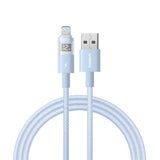 Cablu Baseus de date Display 2 (P10382700311-01), USB to Lightning, Incarcare rapida, Afisaj digital, 2.4A, 2m, albastru