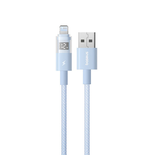 Cablu Baseus de date Display 2 (P10382700311-01), USB to Lightning, Incarcare rapida, Afisaj digital, 2.4A, 2m, albastru