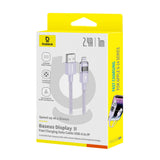 Cablu Baseus de date Display 2 (P10382700511-00), USB to Lightning, Incarcare rapida, Afisaj digital, 2.4A, 1m, mov
