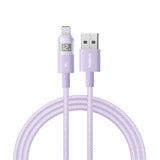 Cablu Baseus de date Display 2 (P10382700511-00), USB to Lightning, Incarcare rapida, Afisaj digital, 2.4A, 1m, mov