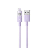 Cablu Baseus de date Display 2 (P10382700511-00), USB to Lightning, Incarcare rapida, Afisaj digital, 2.4A, 1m, mov