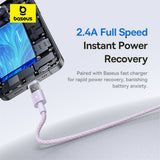 Cablu Baseus de date Display 2 (P10382700511-01), USB to Lightning, Incarcare rapida, Afisaj digital, 2.4A, 2m, mov