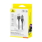 Cablu Baseus de date Display 2 (P10382700121-01), USB to Lightning, Incarcare rapida, Afisaj digital, 2.4A, 2m, negru