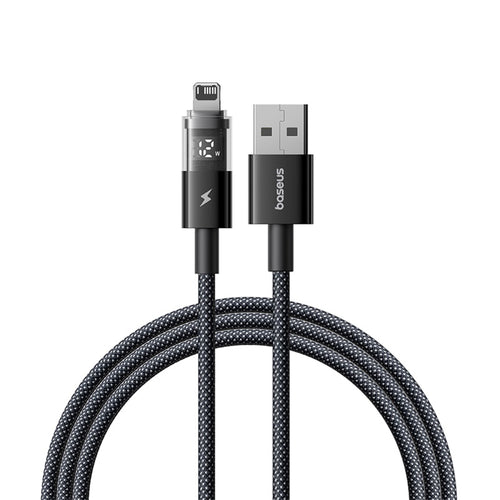 Cablu Baseus de date Display 2 (P10382700121-01), USB to Lightning, Incarcare rapida, Afisaj digital, 2.4A, 2m, negru