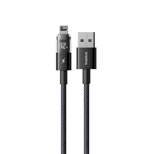 Cablu Baseus de date Display 2 (P10382700121-01), USB to Lightning, Incarcare rapida, Afisaj digital, 2.4A, 2m, negru