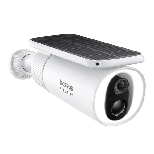 Camera de supraveghere Baseus Outdoor Camera Security S1 (S0SW002130), cu Solar Panel, 2K, 8GB, Two-way Audio, Vedere nocturna, 10.400mAh, alb
