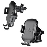 Suport auto Techsuit cu Incarcare Wireless Premium (CAPD032), pentru Bord, Parbriz, Grila ventilatie, 10W, negru