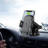 Suport auto Techsuit cu Incarcare Wireless Premium (CAPD032), pentru Bord, Parbriz, Grila ventilatie, 10W, negru