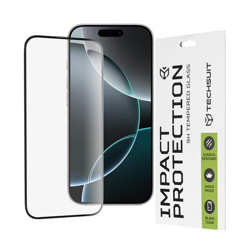 Folie de protectie pentru iPhone 16 Pro, Techsuit 111D Full Cover / Full Glue Glass