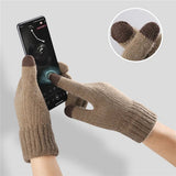Iwarm Gloves (ST0016), from Alpaca Wool, Size 22cm, Navy Albastru