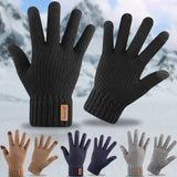 Iwarm Gloves (ST0016), from Alpaca Wool, Size 22cm, Navy Albastru