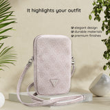 Guess Universal Phone Pouch Zip Triangle 4G (Guwbzpgstegp), Universal, reglabil Strap, Zip Closure, Roz