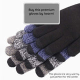 Iwarm Gloves (ST0018), Premium Wool, cu Non-slip Details, Size 23cm, Black / Gri