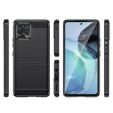 Husa pentru Motorola Moto G72, Techsuit Carbon Silicone, albastru