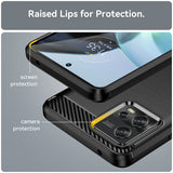 Husa pentru Motorola Moto G72, Techsuit Carbon Silicone, albastru