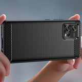 Husa pentru Motorola Moto G72, Techsuit Carbon Silicone, albastru
