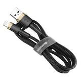 Cablu Baseus de date Cafule (Calklf-CV1), USB to Lightning, 1.5A, 2m, negru;auriu