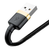 Cablu Baseus de date Cafule (Calklf-CV1), USB to Lightning, 1.5A, 2m, negru;auriu