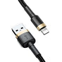 Cablu Baseus de date Cafule (Calklf-CV1), USB to Lightning, 1.5A, 2m, negru;auriu
