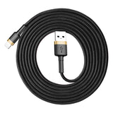Cablu Baseus de date Cafule (Calklf-CV1), USB to Lightning, 1.5A, 2m, negru;auriu