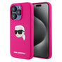 Husa pentru iPhone 15 Pro, Karl Lagerfeld Silicone MagSafe (KLHMP15LSKHPPLF), maro