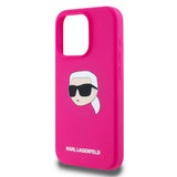 Husa pentru iPhone 15 Pro, Karl Lagerfeld Silicone MagSafe (KLHMP15LSKHPPLF), maro