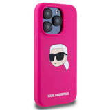 Husa pentru iPhone 15 Pro, Karl Lagerfeld Silicone MagSafe (KLHMP15LSKHPPLF), maro