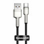 Cablu Baseus de date Cafule Series Metal (CAKF000101), USB to Type-C Incarcare rapida, 66W, 6A, 1m, negru