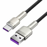 Cablu Baseus de date Cafule Series Metal (CAKF000101), USB to Type-C Incarcare rapida, 66W, 6A, 1m, negru