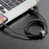 Cablu Baseus de date Cafule (Calklf-B19), USB to Lightning, 2.4A, 1m, negru;rosu