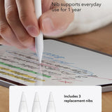 Stylus pen ESR (6C00107), pentru iPad, Magnetic Attachment, Bluetooth, Type-C, Respingere palma, Tilt Sensitivity, alb