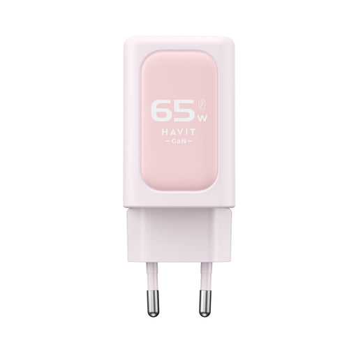 Incarcator retea Havit (UC260 EU), 2x USB-C, USB, 65W, roz